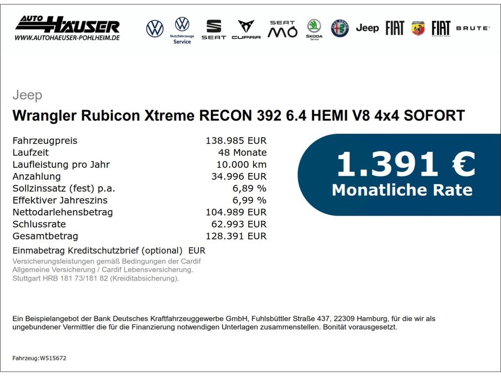 Jeep Wrangler Rubicon Xtreme RECON 392 6.4 HEMI V8 4x